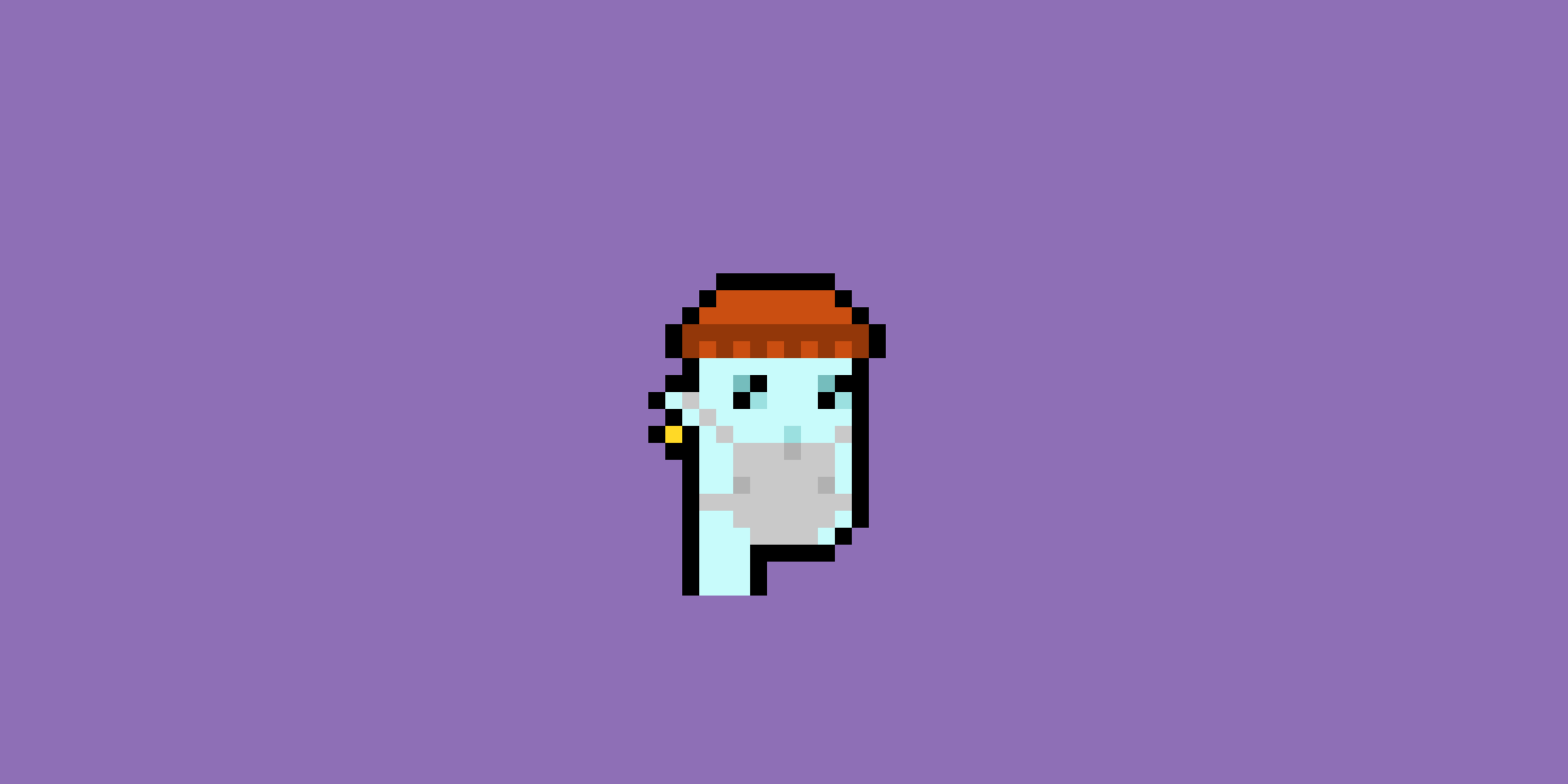An Alien CryptoPunk with a medical mask, a knit cap, and a gold earring.