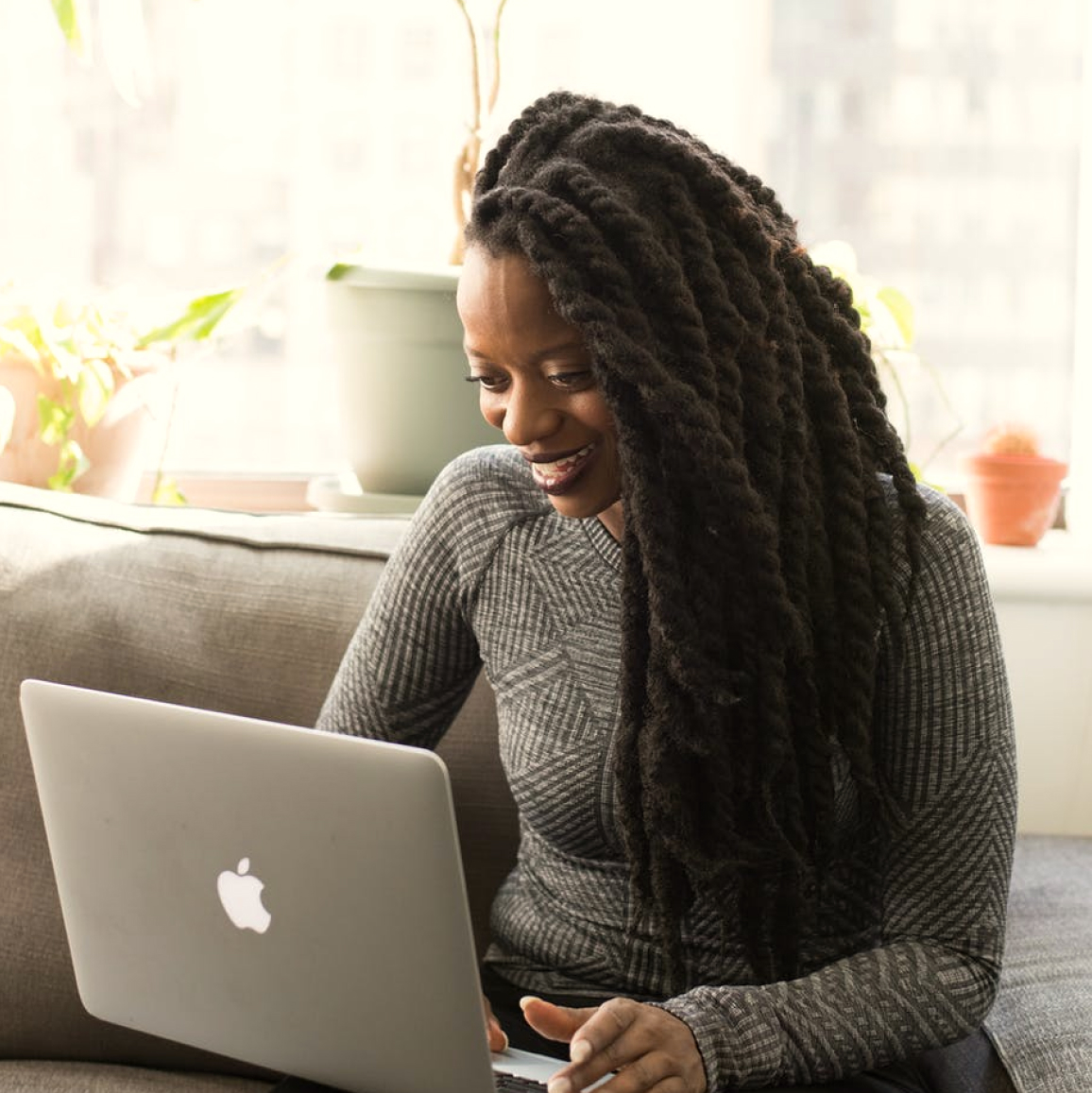 Woman using laptop
