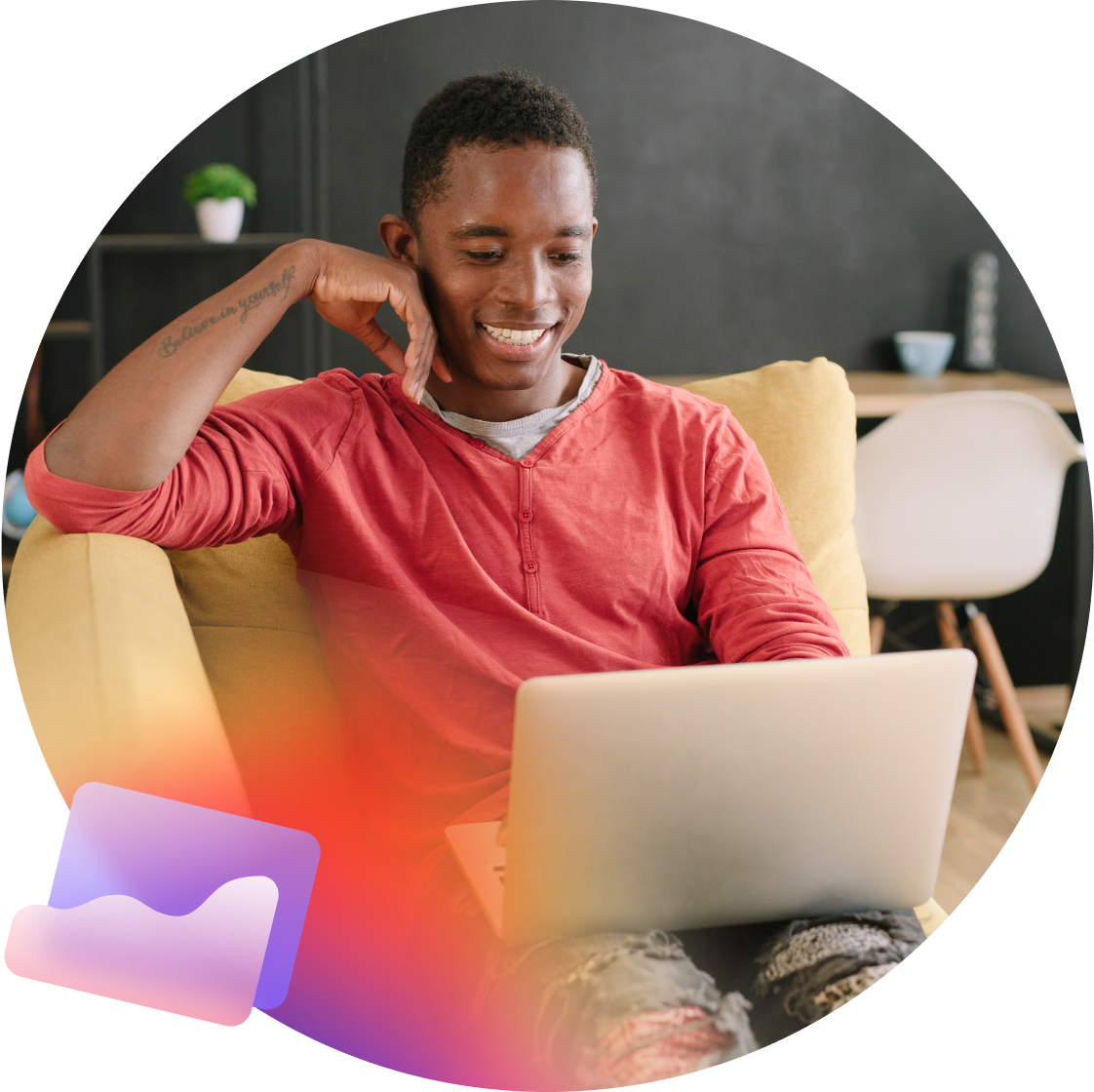 Man using computer