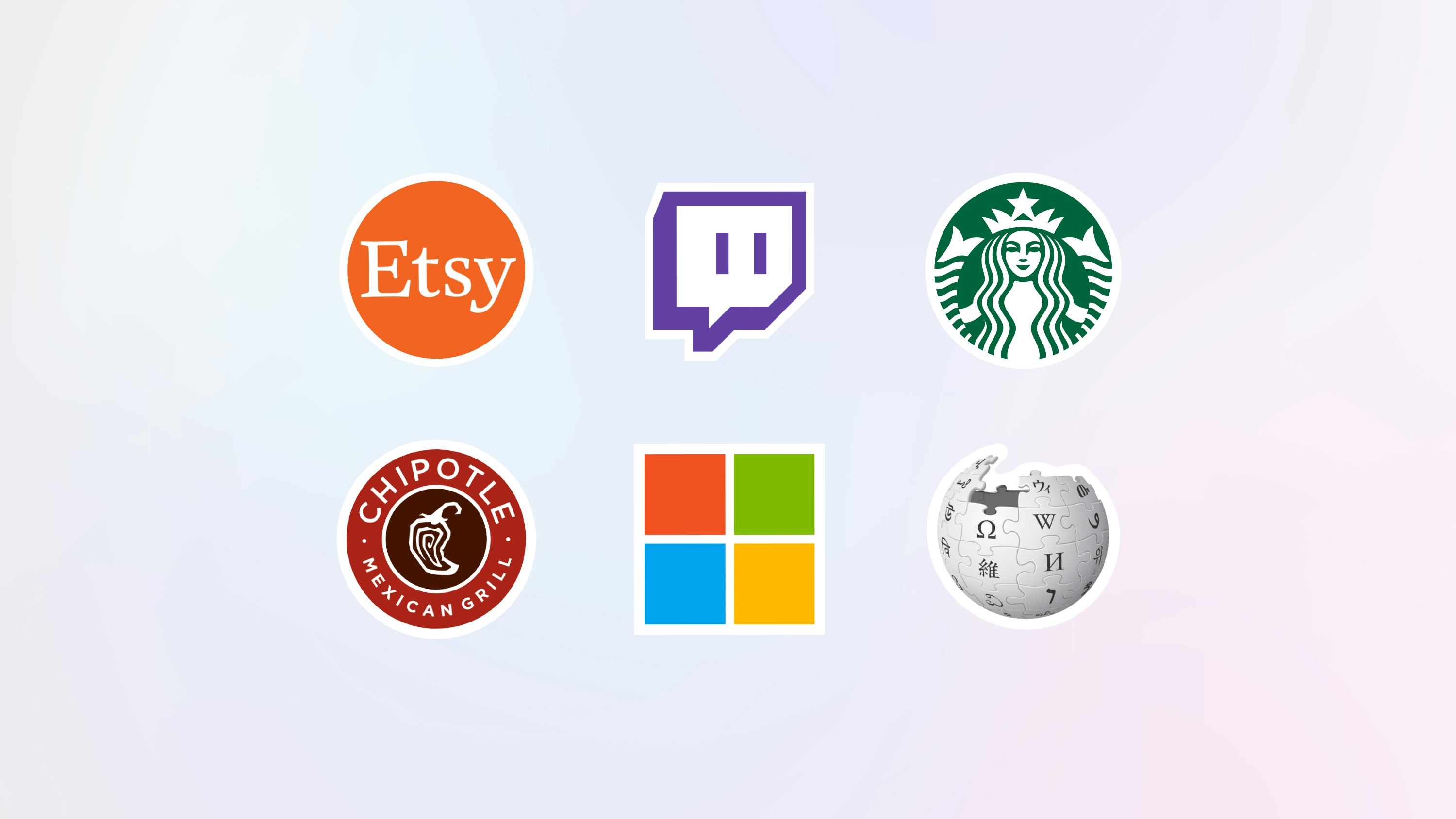 icons for businesses that accept bitcoin as payment in 2022 including etsy twitch starbucks chipotle windows and wikipedia
