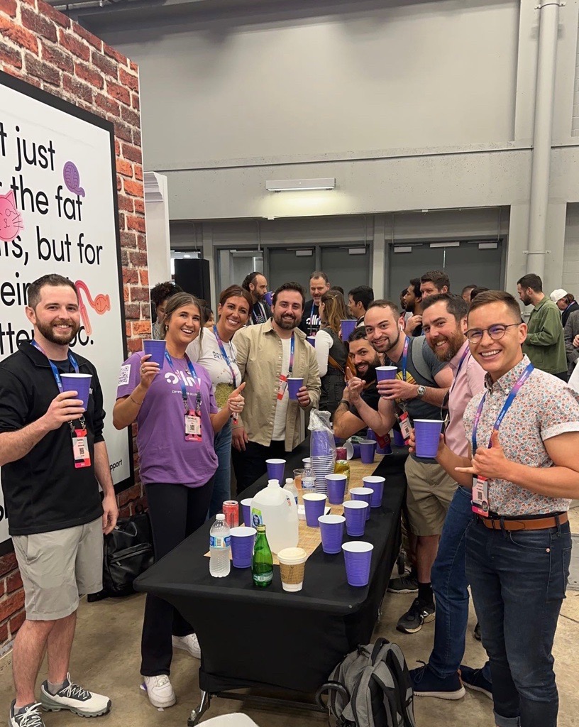flip cup competition at Consensus 2023 in Austin, TX April 26, 2023