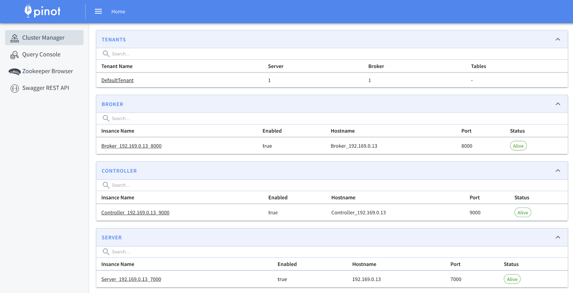 Apache Pinot Data Explorer