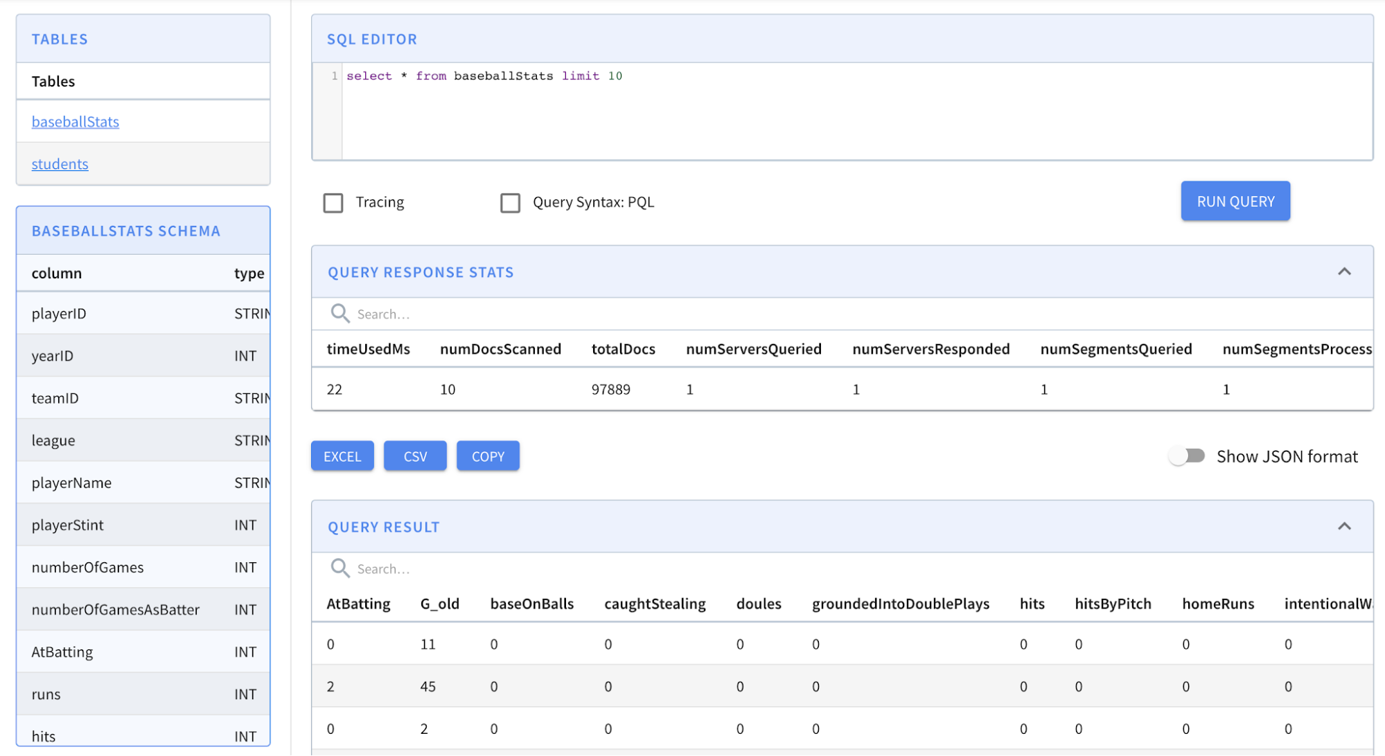 Baseballstats Table With Data