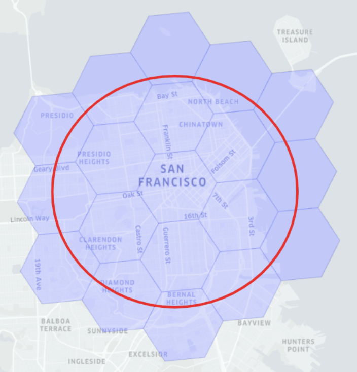 H3 San Francisco hexagon