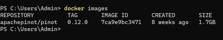 Docker images command