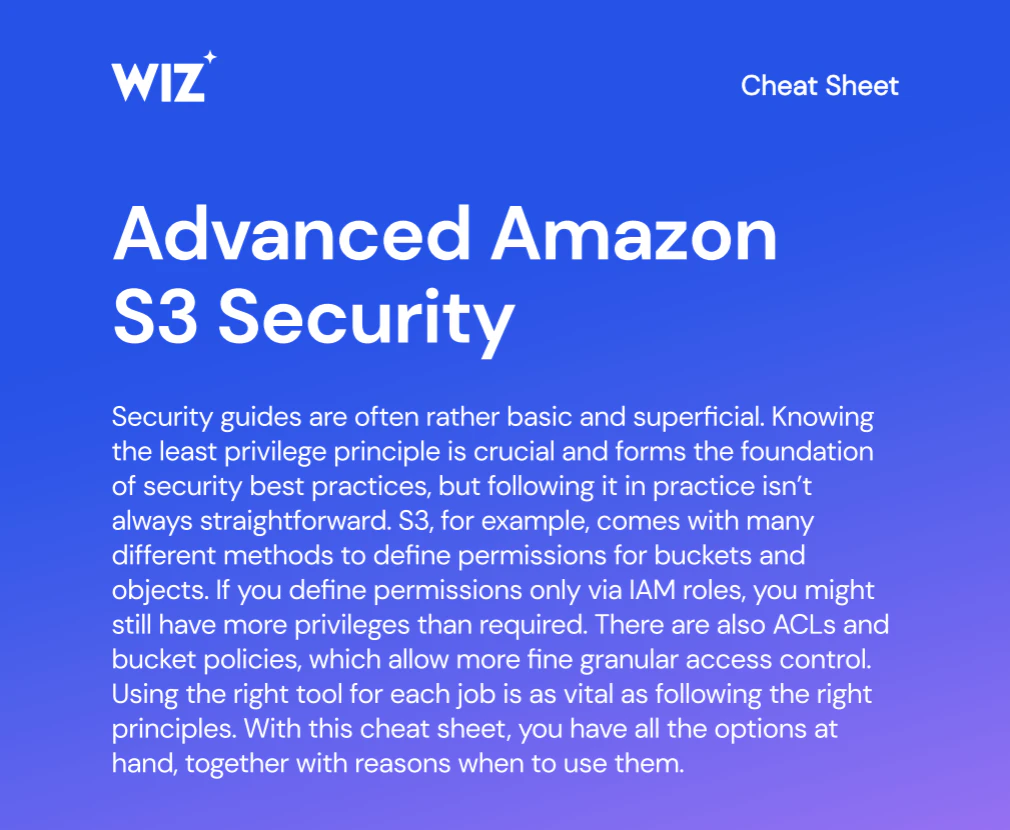 AWS S3 Security Best Practices [Cheat Sheet] Wiz
