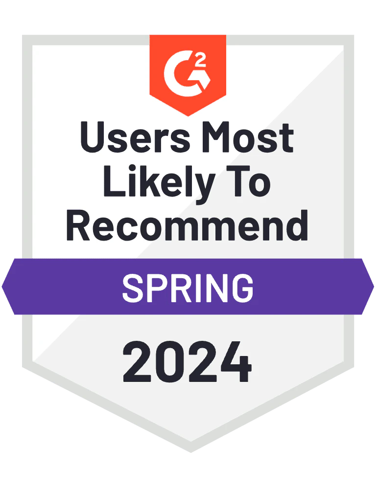 G2 Users Most Likely To Recommend Spring 2024