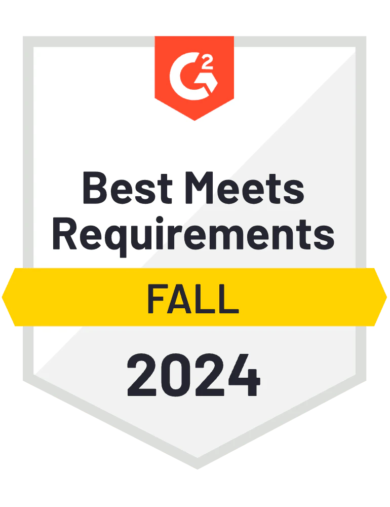 G2 Badge Best Meets Requirements Fall 2024