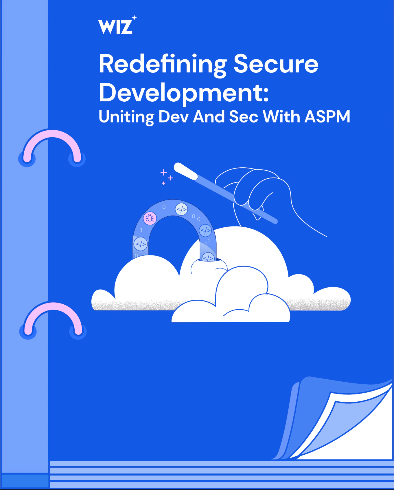 Illustration showing development and security teams collaborating around application security data.