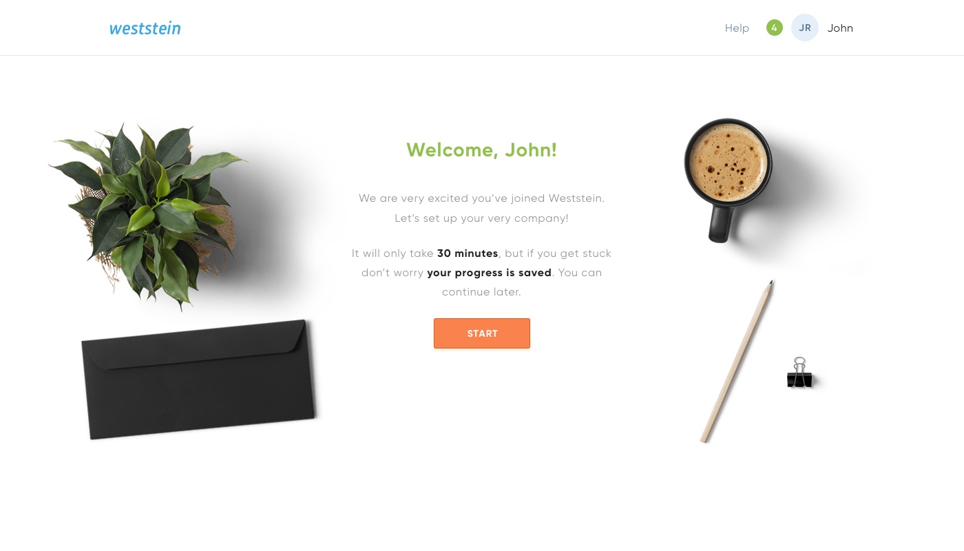 Weststein Onboarding UI