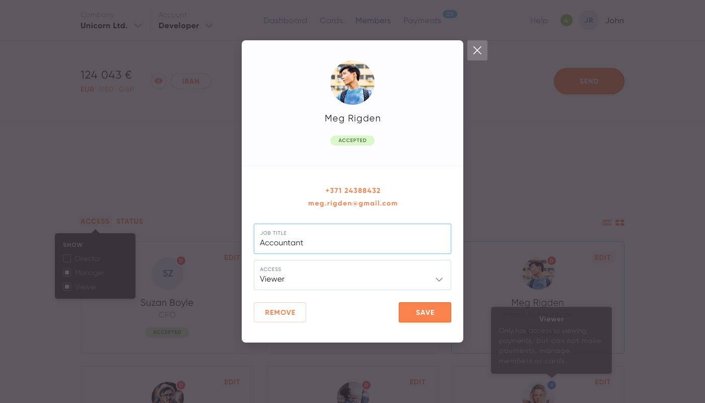 Weststein Profile UI