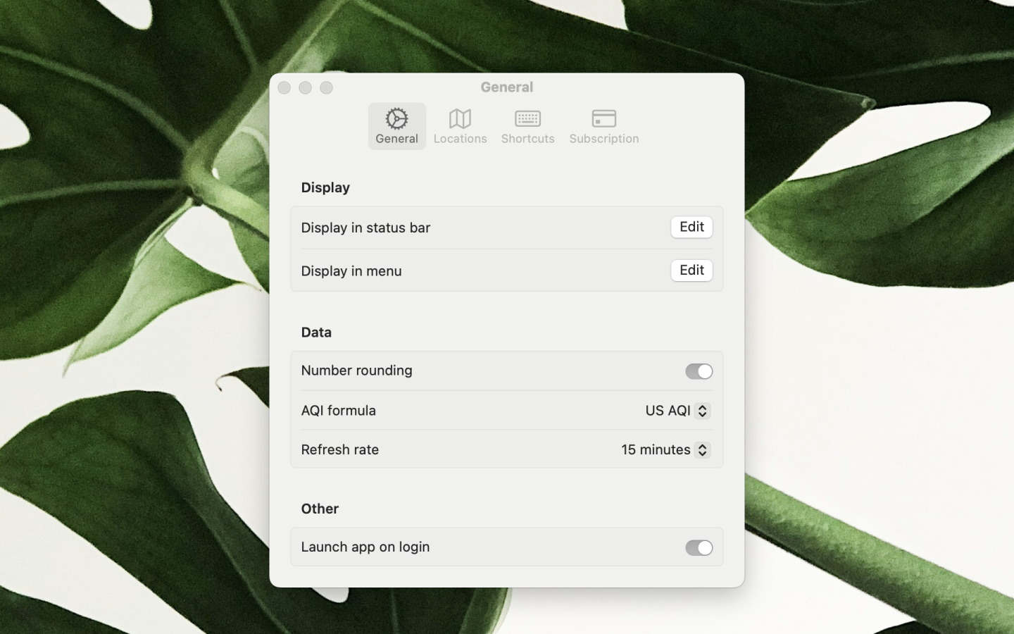 Neat Air App Mac Settings