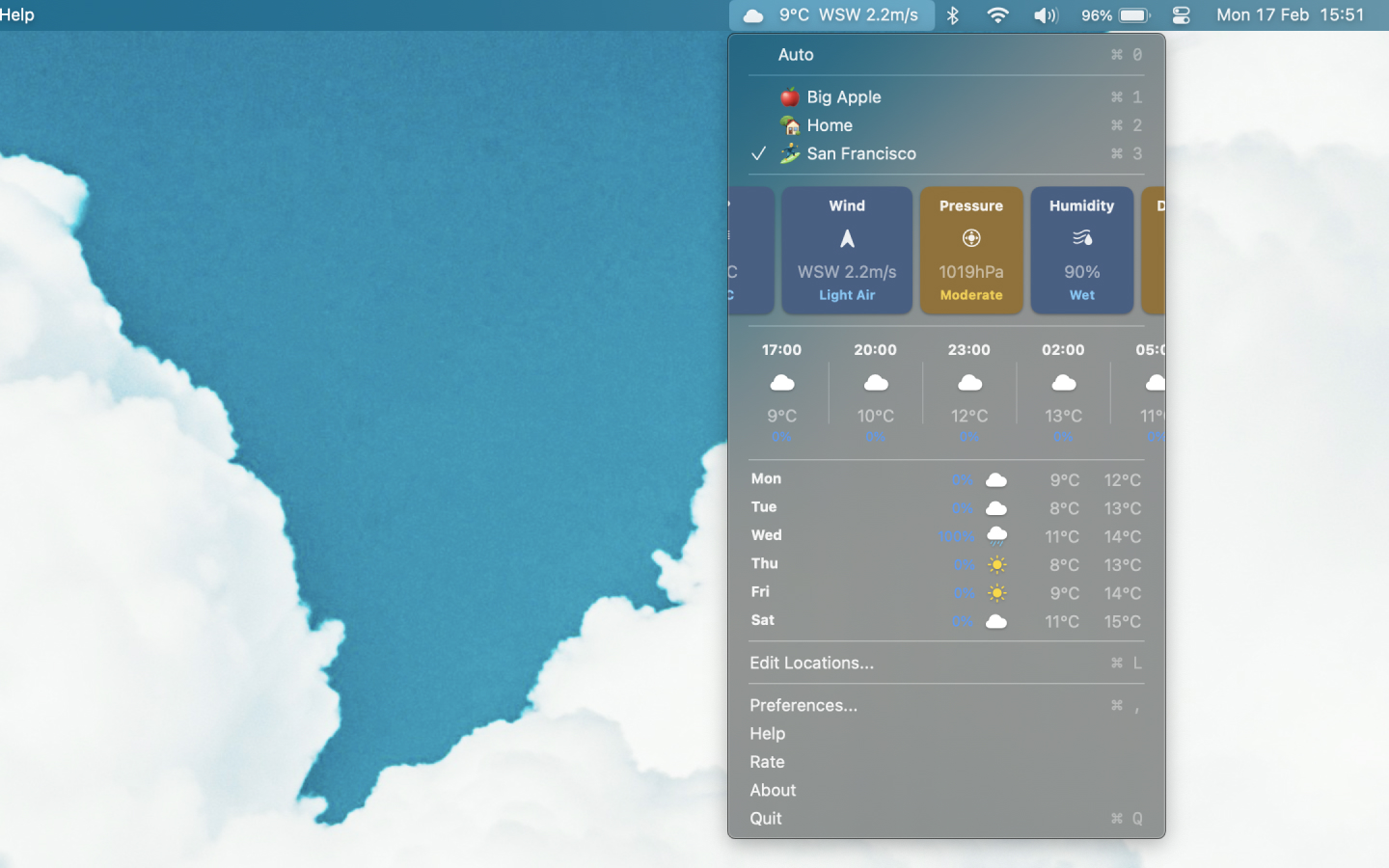 Dear Sun App Mac Menu Dark Mode