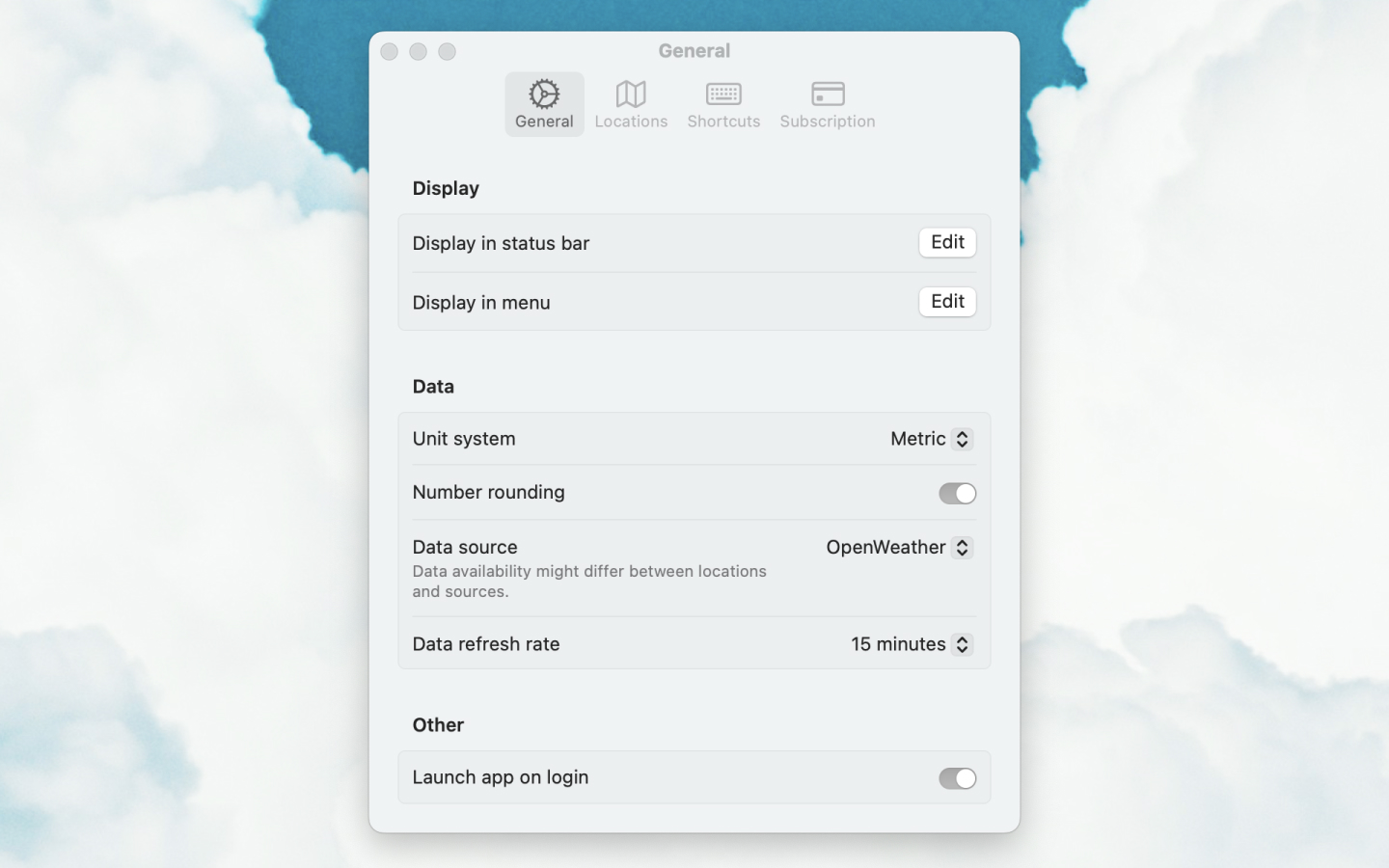 Dear Sun App Mac Settings