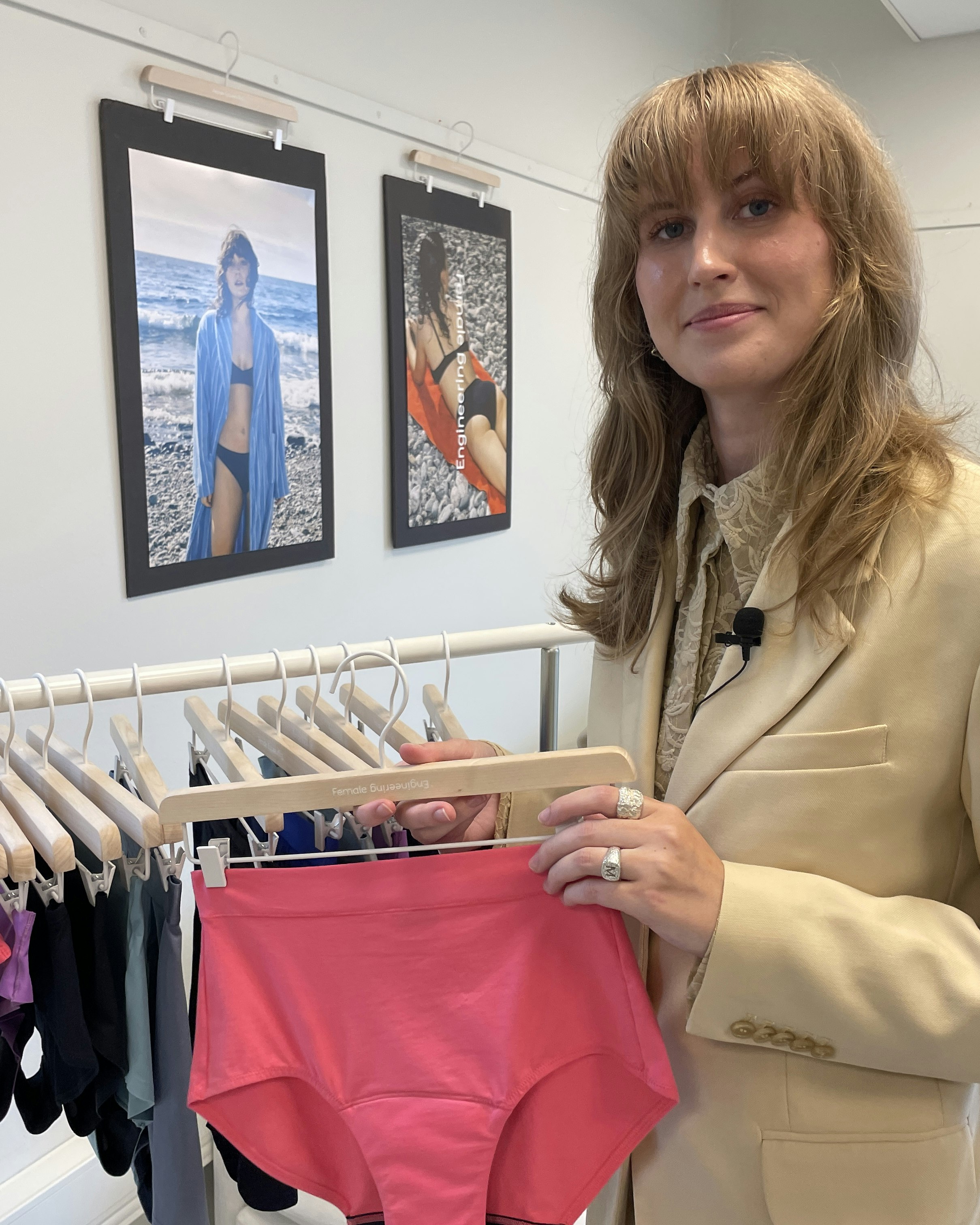 Period panties matilda staff Matilda holding pink period panties