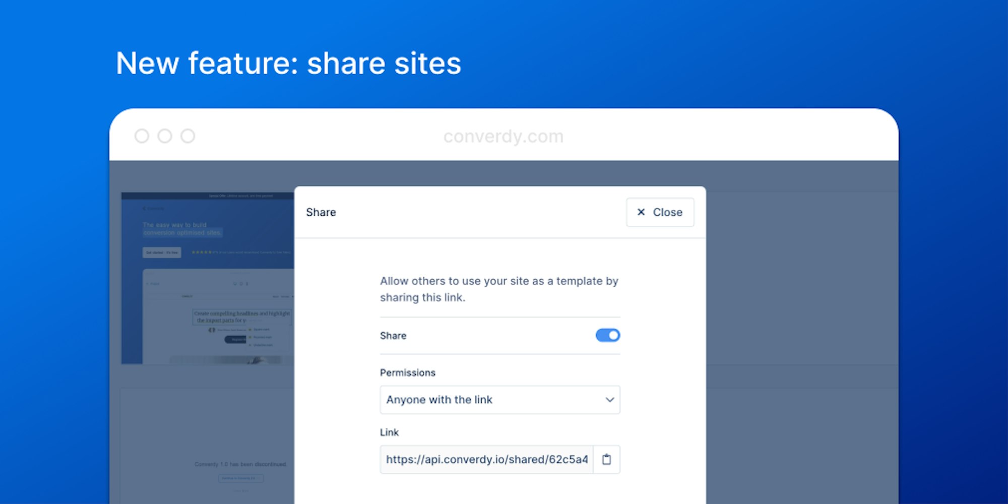 Cover Image for Site sharing links