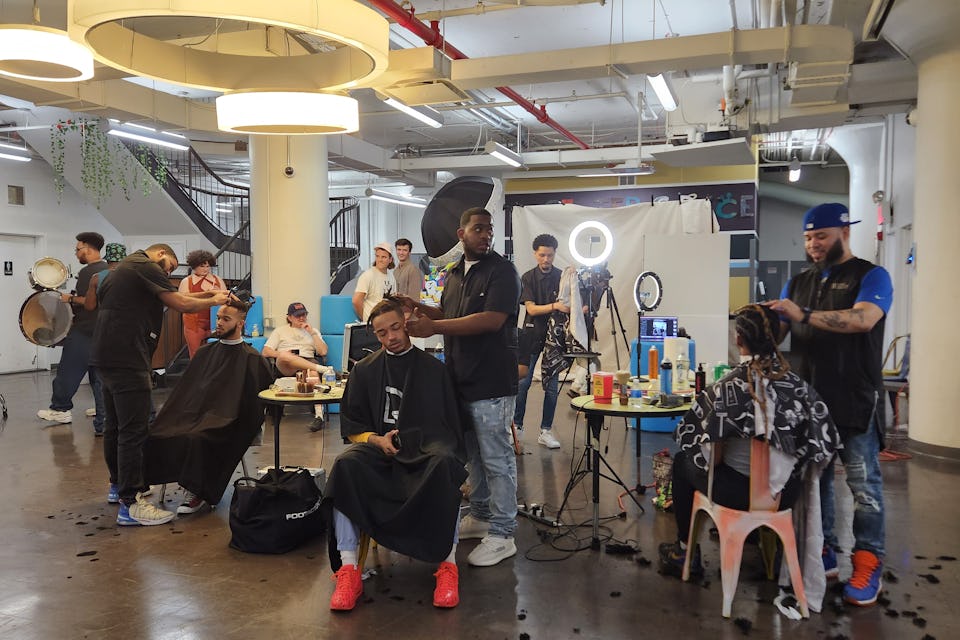 Day of Kindness: Pop-Up Barbershop Former Door member and musician Hollywood Anderson partnered with GoFundMe and Up Worthy to host a pop-up party and barbershop at The Door.