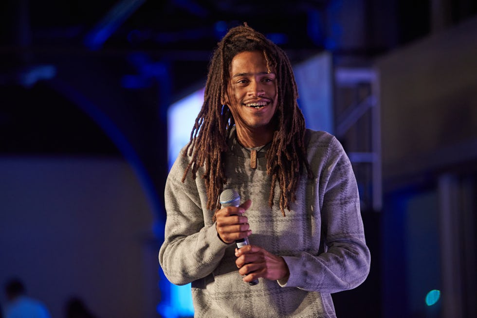 Door youth member & hip-hop artist Miracle performing during the 2022 Fall Gala