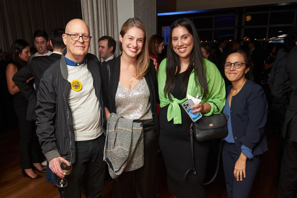 L to R: Former Door staffers Steve Knoblauch and Bailey Huguley, with Legal Services Center Co-Managing Directors Meena Shah and Stephanie Lopez