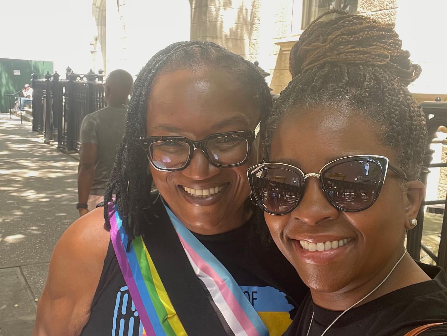 Staffers Reshard Riggins and Renee McConey, NYC Pride 2022.