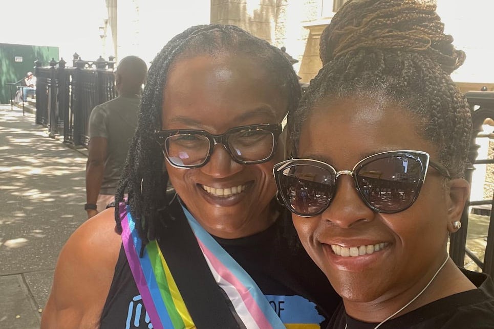 Staffers Reshard Riggins and Renee McConey, NYC Pride 2022.