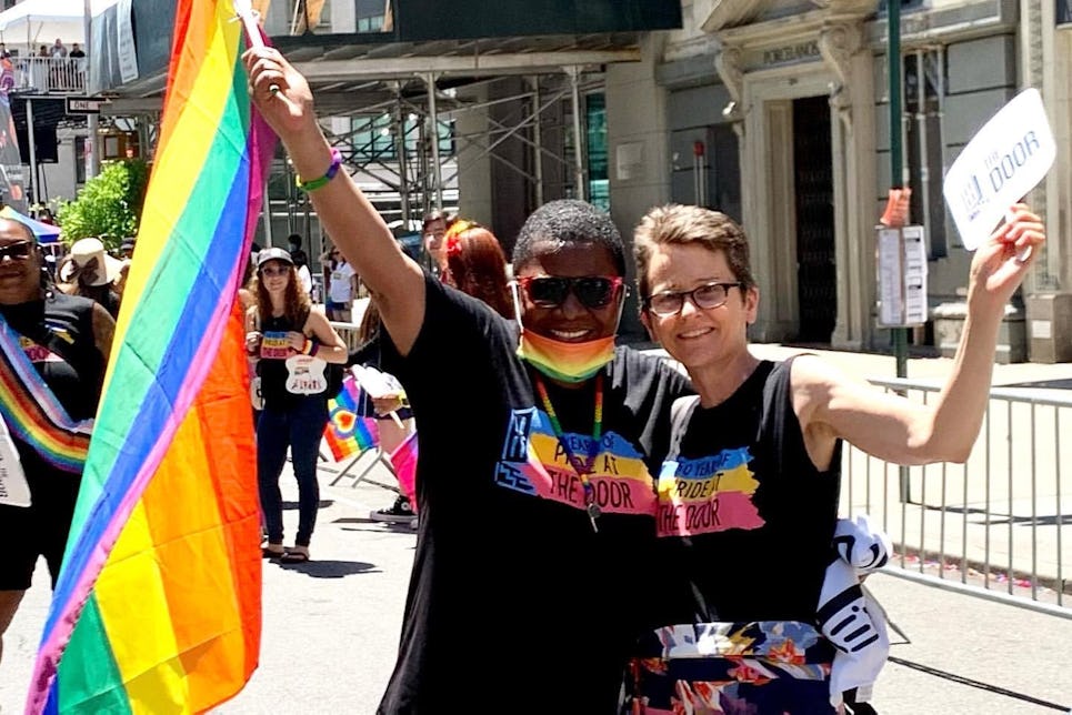 Staffers Antoinette Washington and Barb Clapp, NYC Pride 2022.