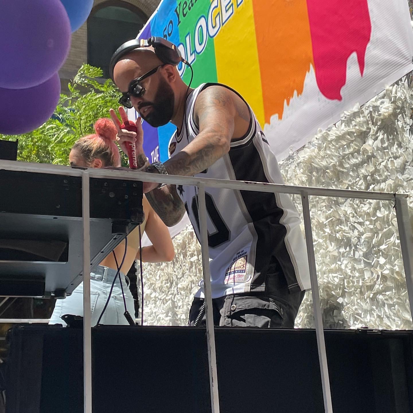 Our DJ, getting his Pride on.