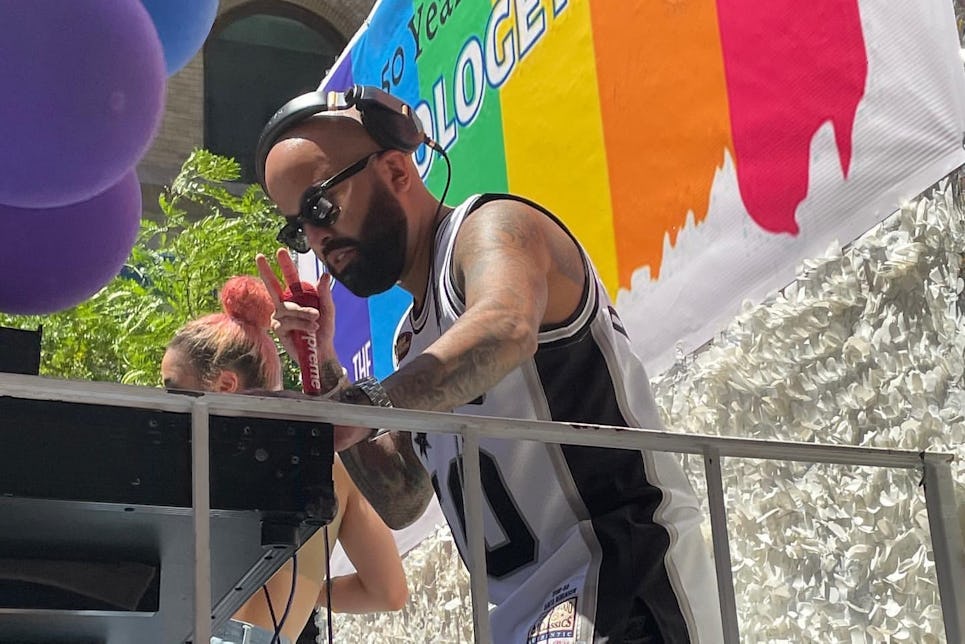 Our DJ, getting his Pride on.