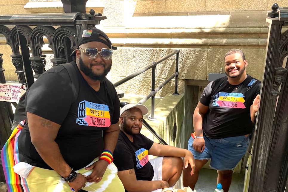 The Door community members waiting to march at NYC Pride 2022.