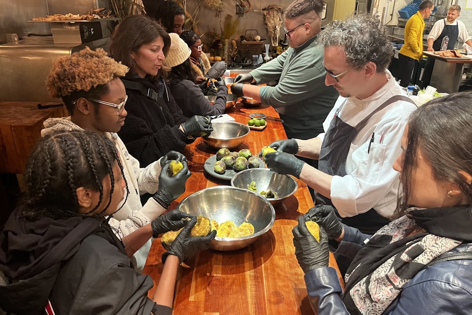 As part of an ongoing partnership with Stone Barns Center for Food and Agriculture and Blue Hill Restaurant, our culinary interns have been able to visit the Stone Barns Farm, tour the kitchen, and participate in food demonstrations.