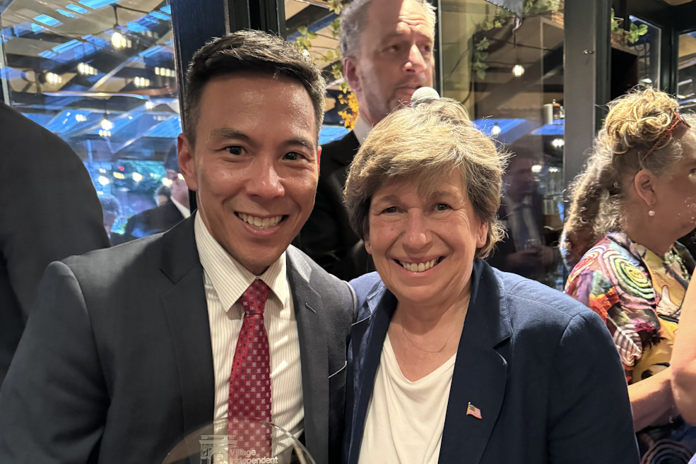 Door CEO Kelsey Louie with fellow NYC Village Independent Democrats (VID) gala honoree and American Federation of Teachers (AFT) President Randi Weingarten.