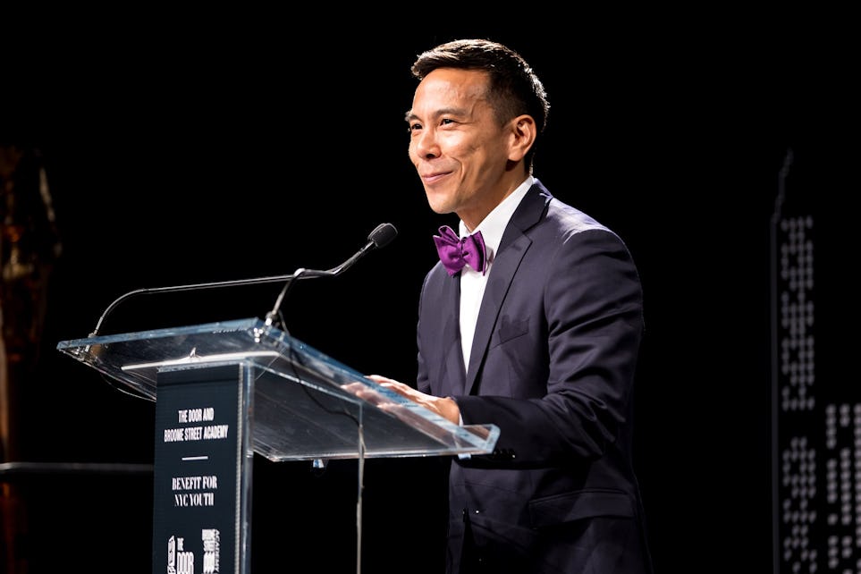 The Door & Broome Street Academy CEO Kelsey Louie, sharing his remarks.