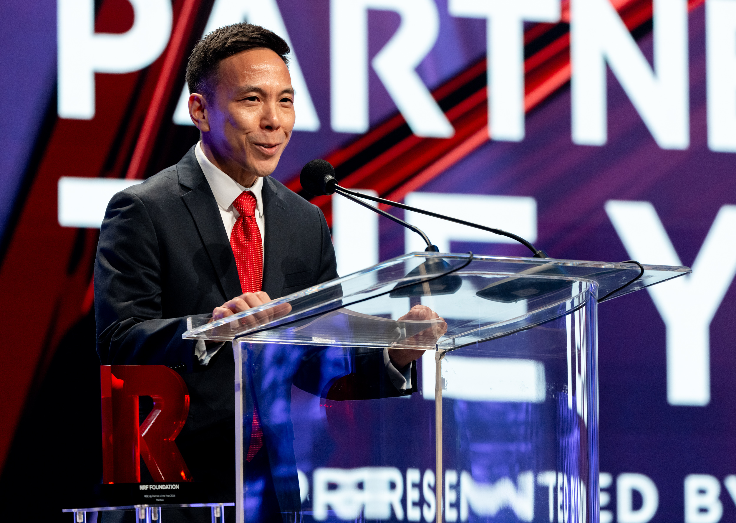 Kelsey Louie delivering remarks