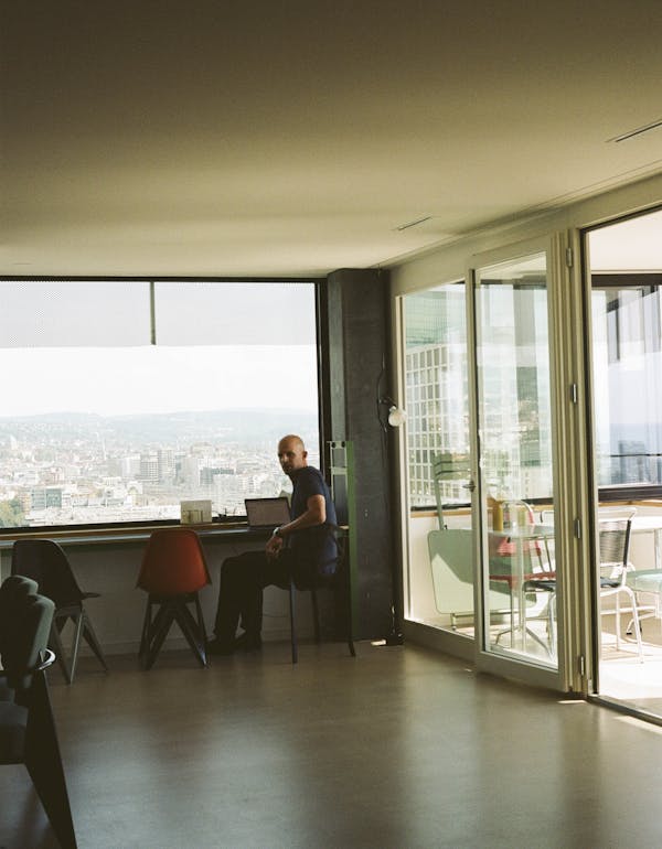 Man sitting at desk