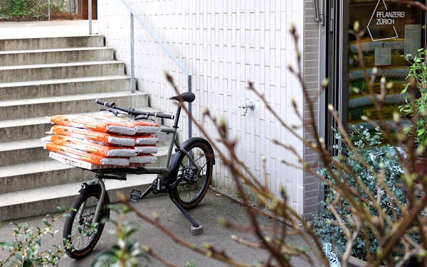 cargo e-bike in plant store
