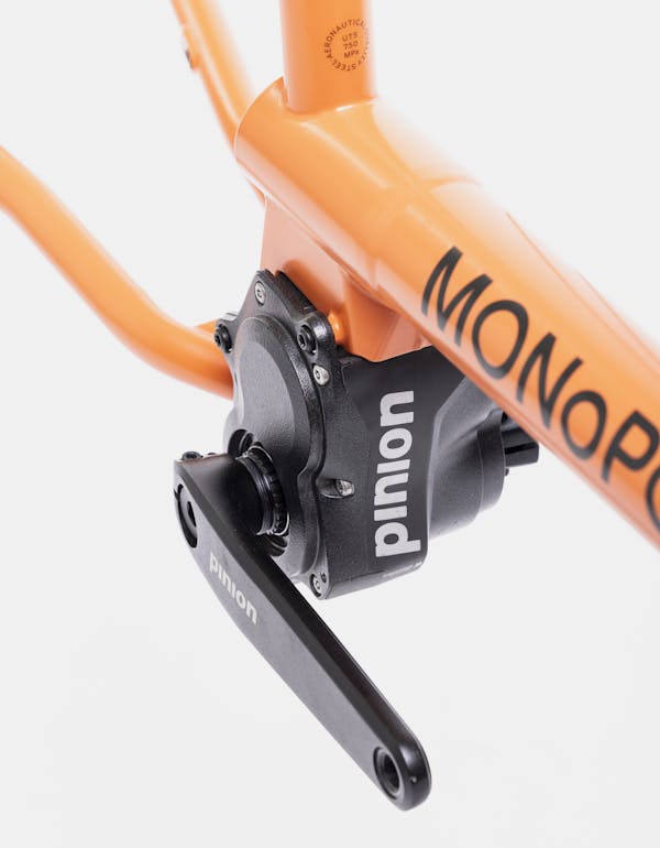 Detail view of cargo bike equipped with a Pinion® interface