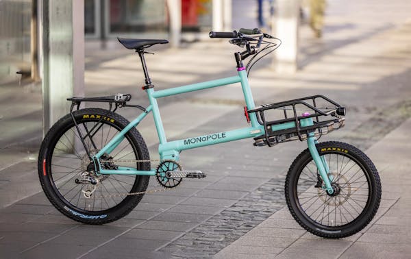 blue cargo bike
