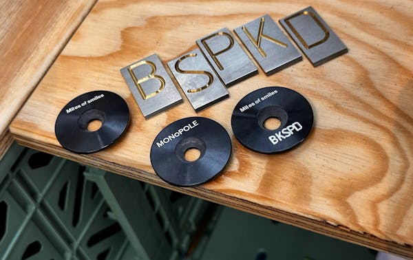 laser-engraved custom bicycle top caps