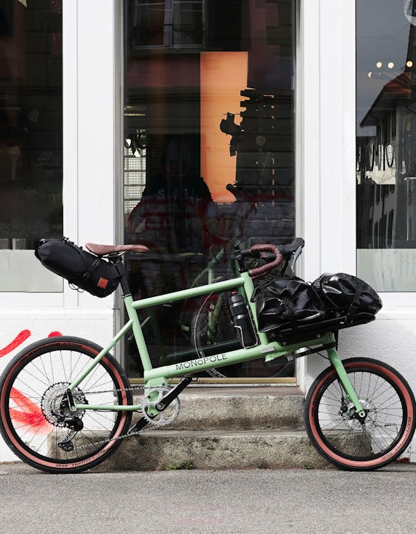 Green Cargo Bike with Drop Bar and Platform Rack