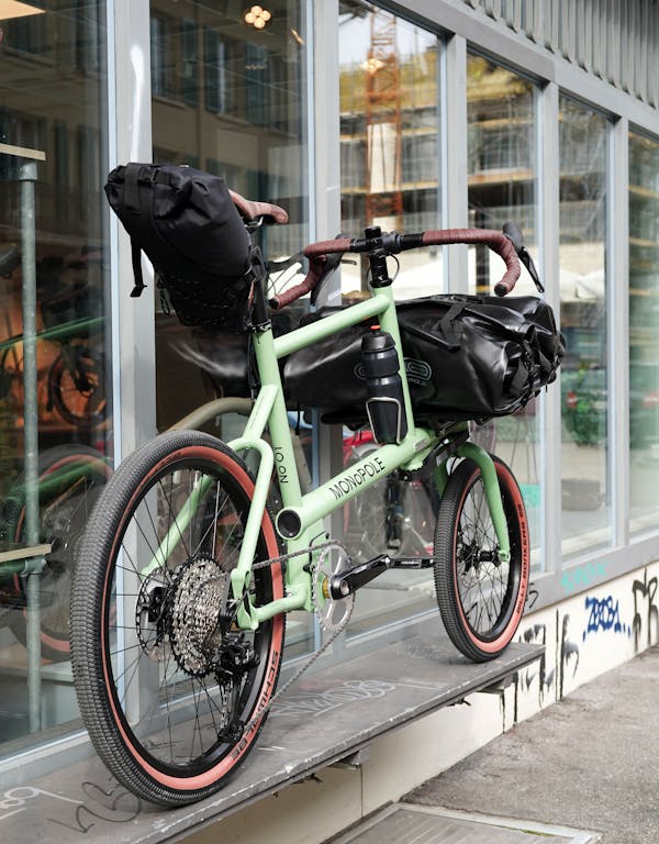 Green Cargo Bike with Drop Bar and Platform Rack