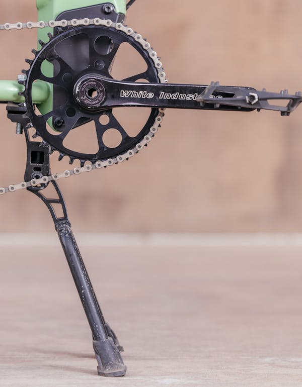 Close-up of the White Industries A30 crankset.