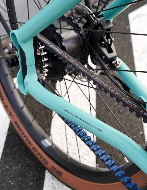 Blue Cargo E-Bike Motor Close-Up