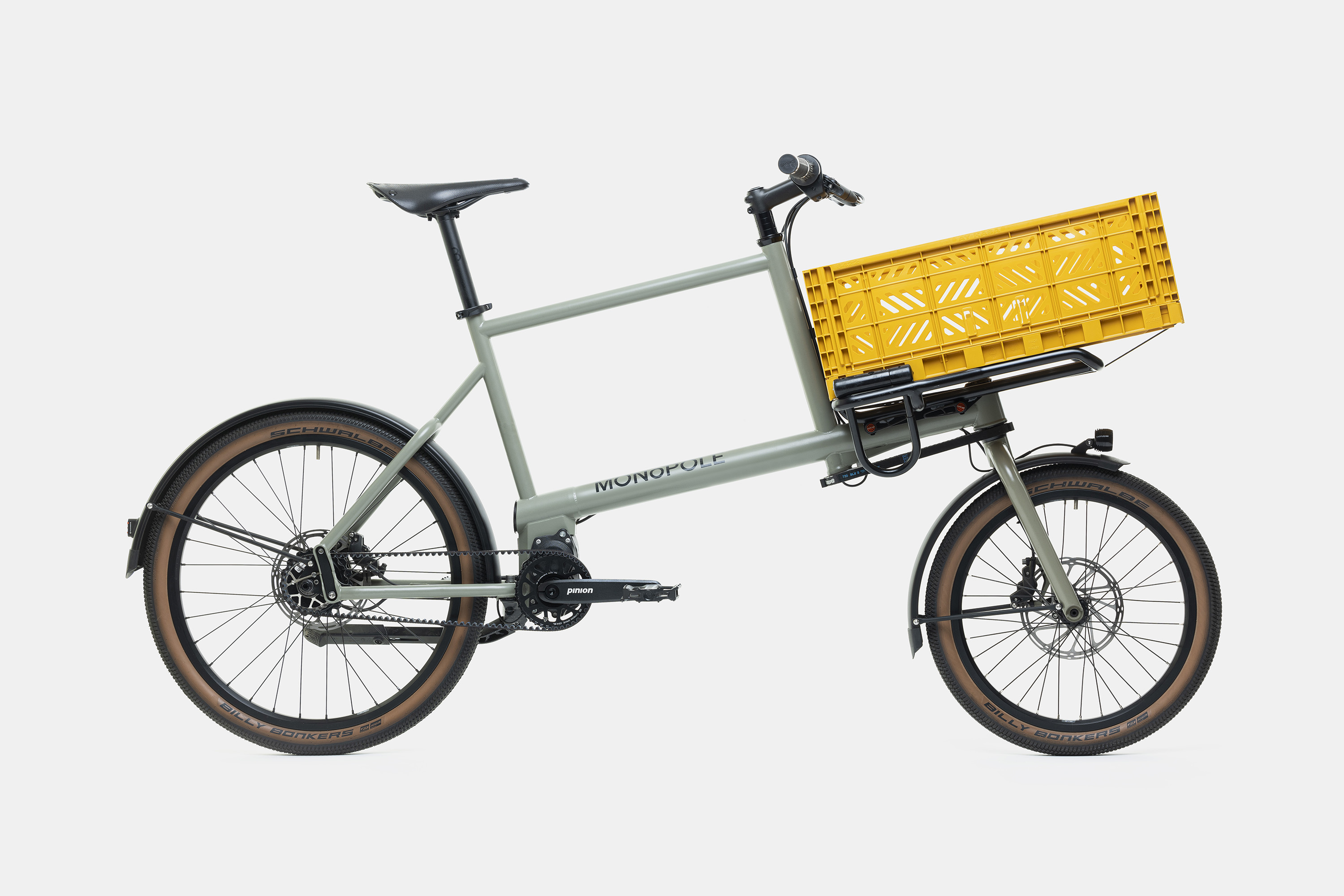 Sideview of the MONoPOLE No O1 complete cargo e-bike