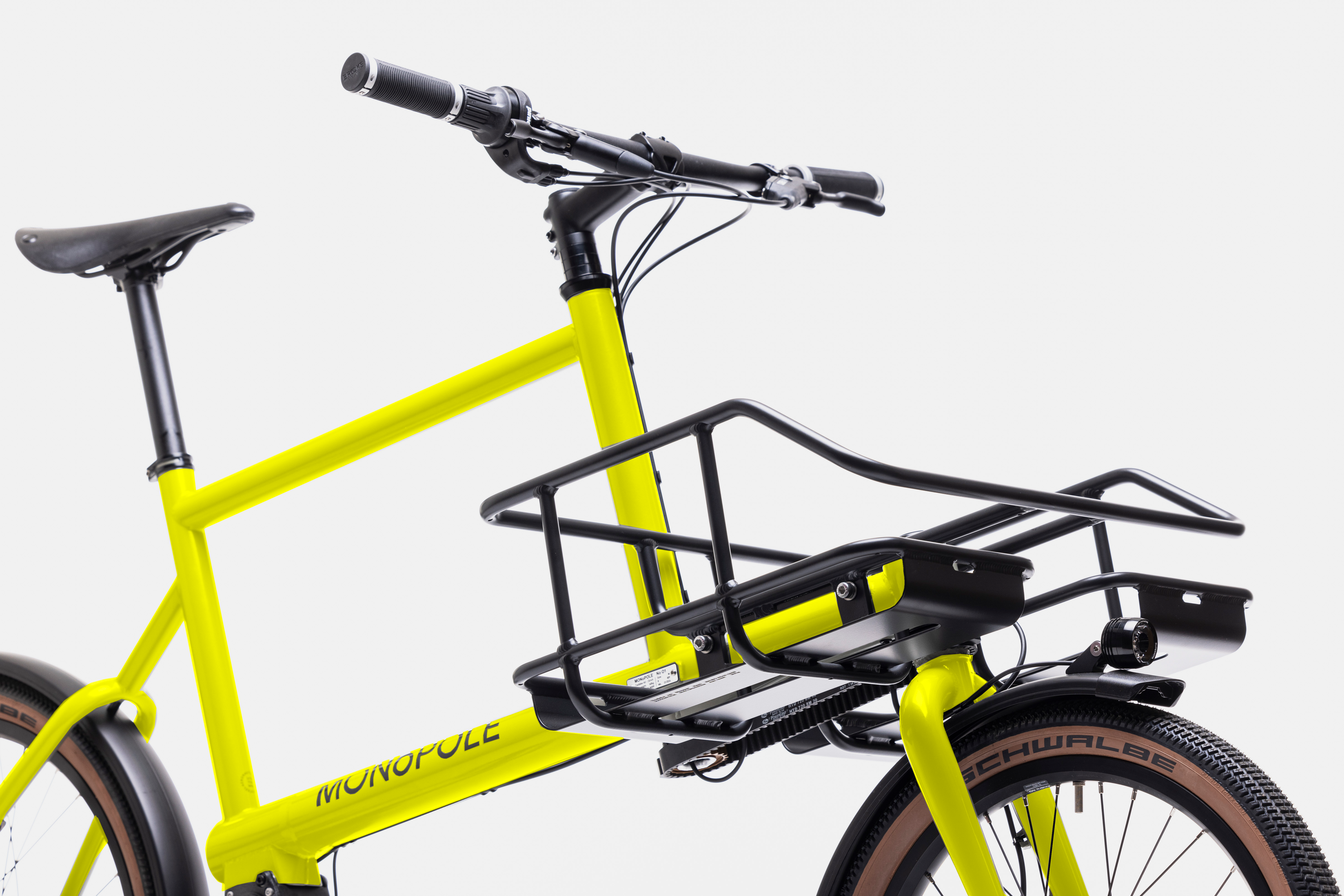 MONoPOLE No O1 in RAL 1026 Luminous Yellow custom color with Shopper rack