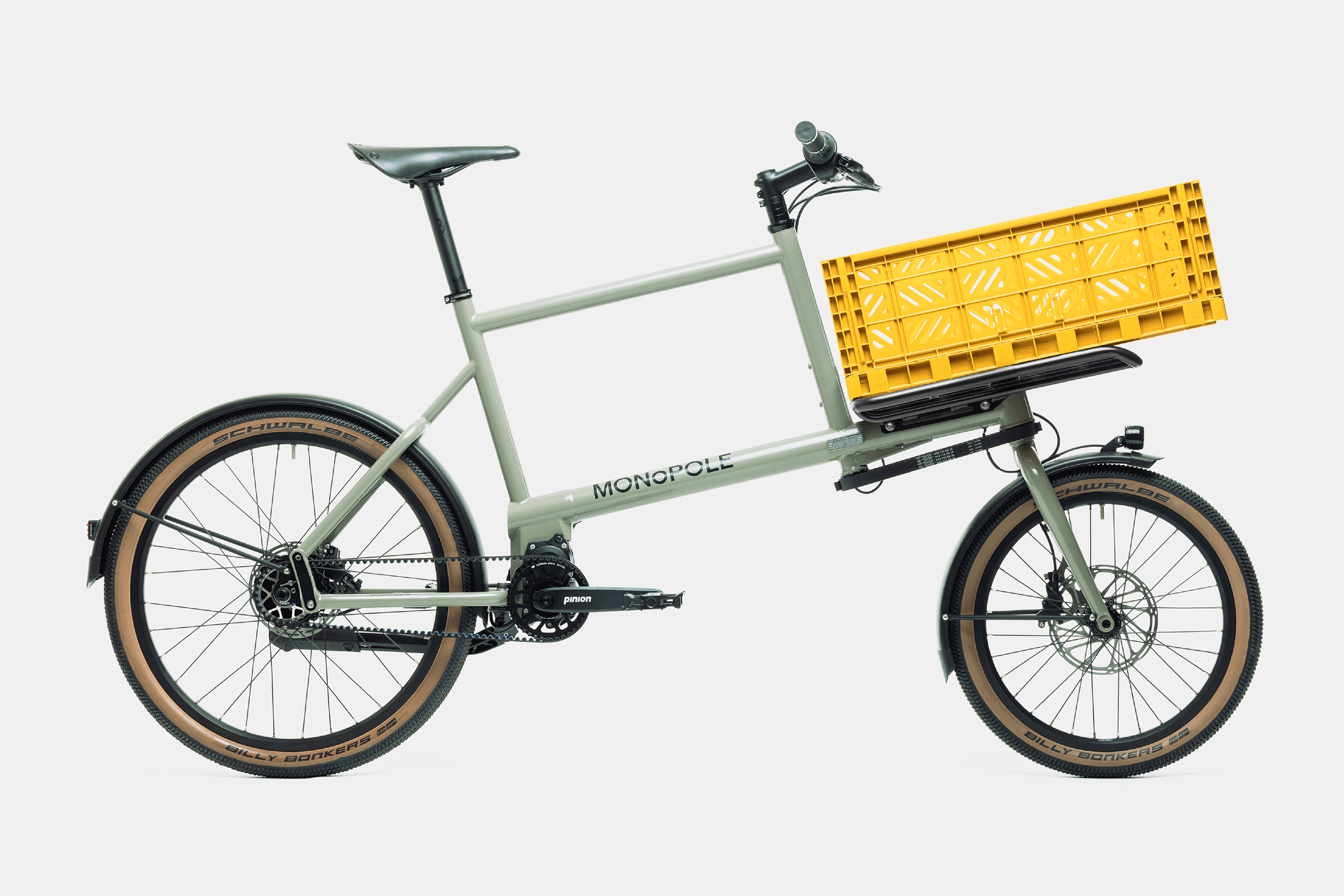 MONoPOLE No O1 electric in standard colors, with Platform rack and color plastic crates