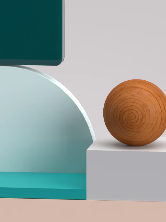 an image with a sphere, a half-circle, and a square that depicts our commitment as Gatsby developers.