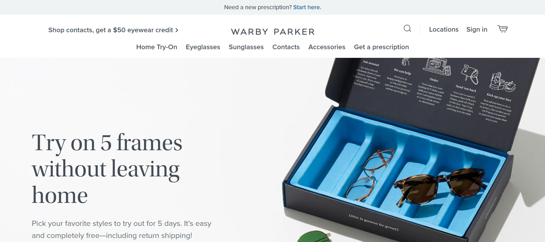 warby parker has solid product photography