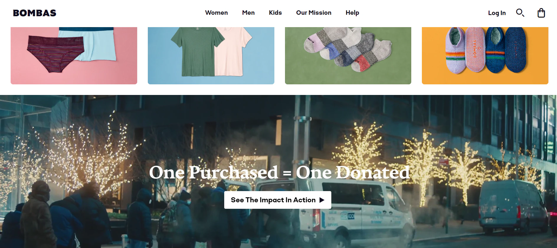 Bombas is a great example shopify store example
