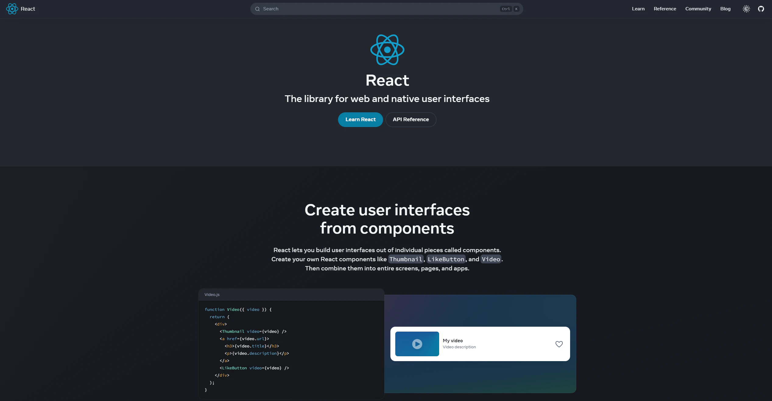 react homepage