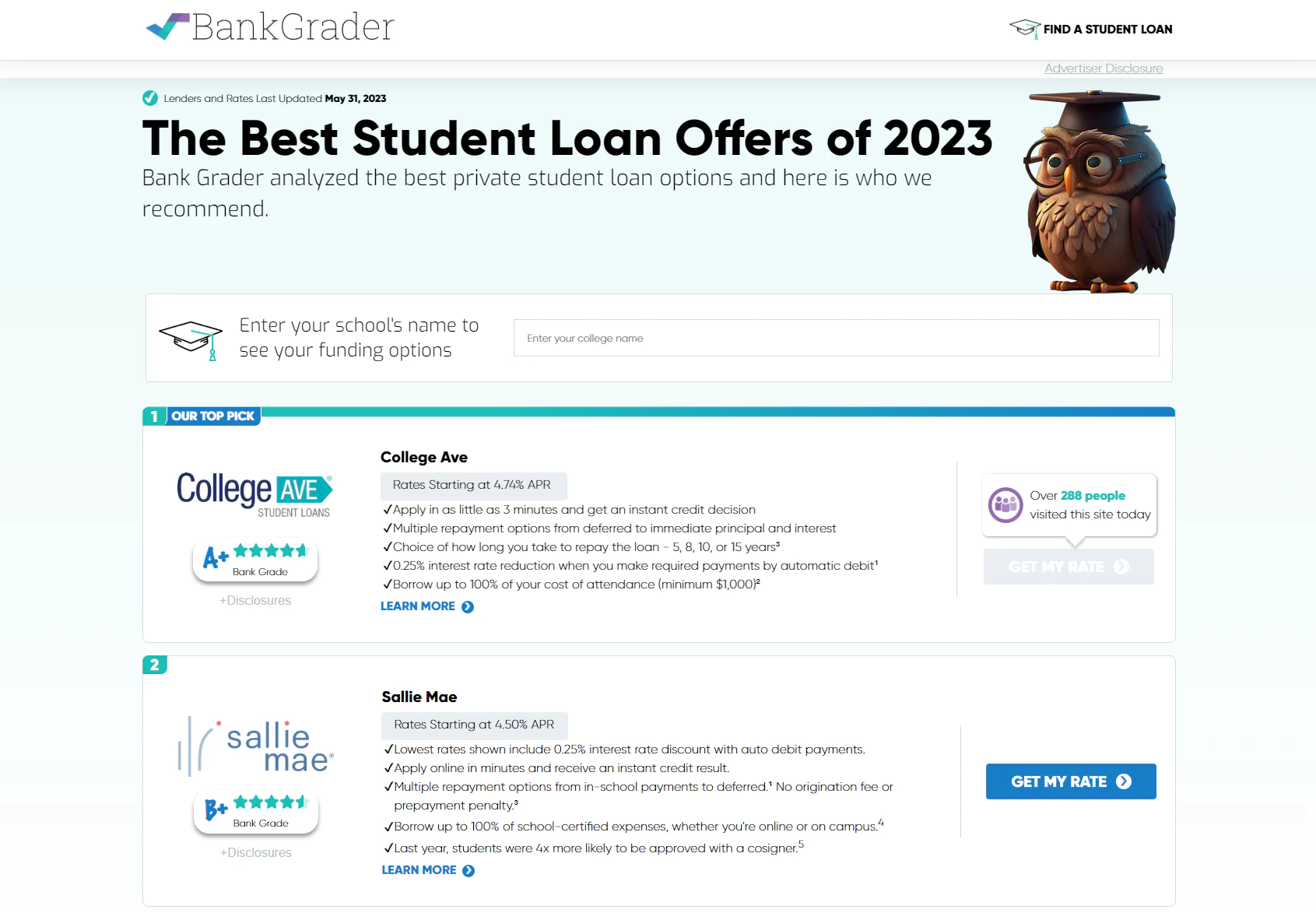 bankgrader home page